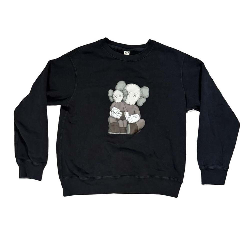 Uniqlo x KAWS UT Graphic Crewneck Sweatshirt Black Grunge